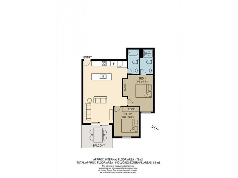 208/6 Exford Street, Brisbane City QLD 4000 Floorplan