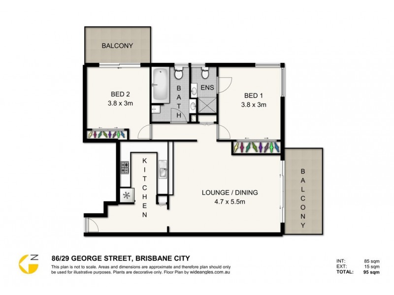86/29 George Street, Brisbane City QLD 4000 Floorplan