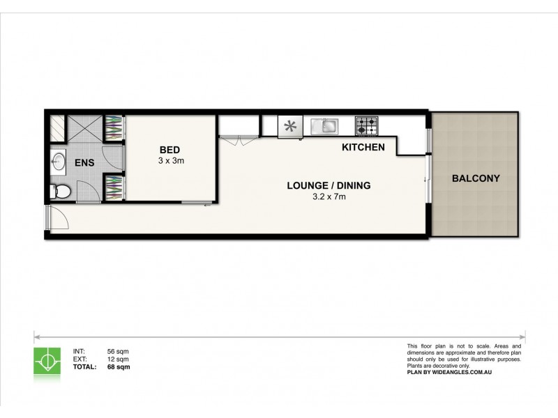 206/16 Merivale Street, South Brisbane QLD 4101 Floorplan