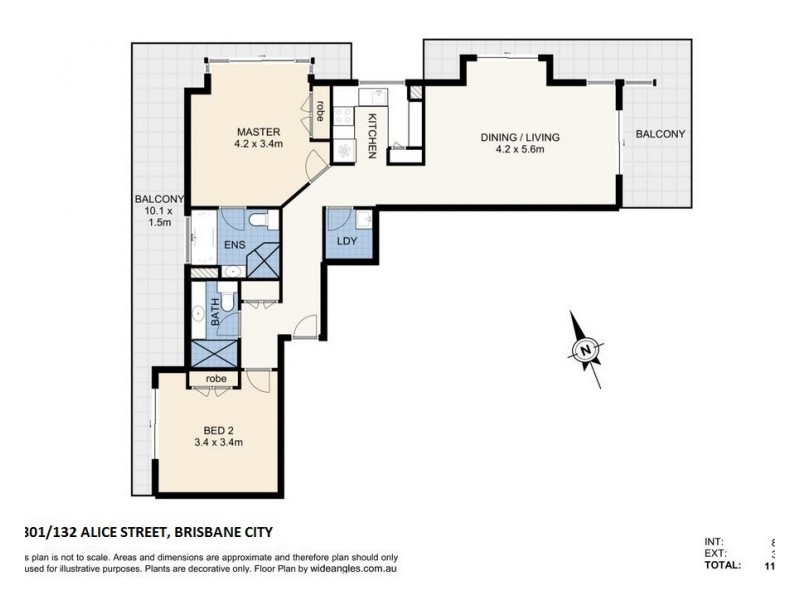 1801/132 Alice St, Brisbane City QLD 4000 Floorplan