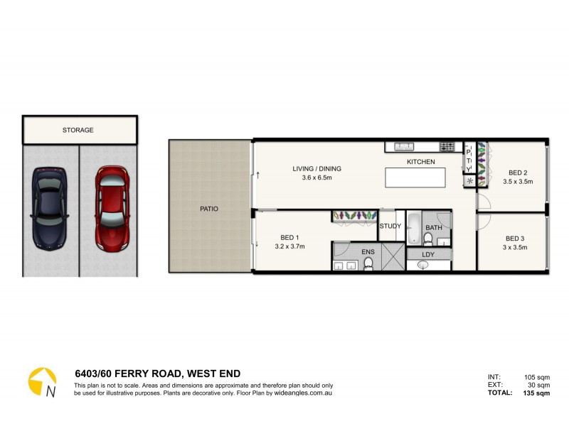 6403/60 Ferry Rd, West End QLD 4101 Floorplan