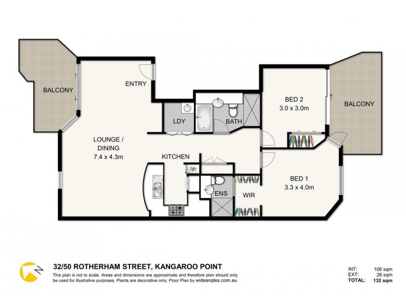 32/50 Rotherham Street, Kangaroo Point QLD 4169 Floorplan
