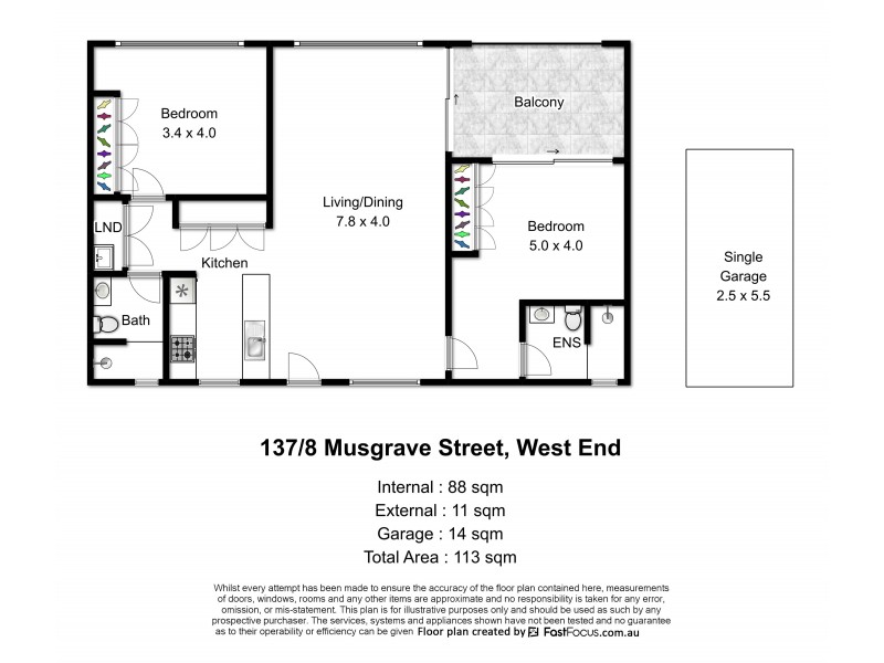 137/8 Musgrave Street, West End QLD 4101 Floorplan