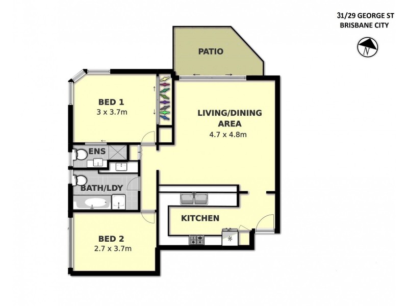 31/29 George Street, Brisbane City QLD 4000 Floorplan
