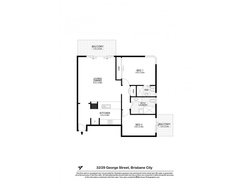 32/29 George Street, Brisbane City QLD 4000 Floorplan
