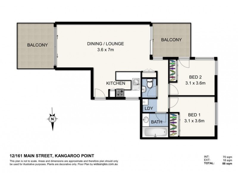 12/161 Main Street, Kangaroo Point QLD 4169 Floorplan