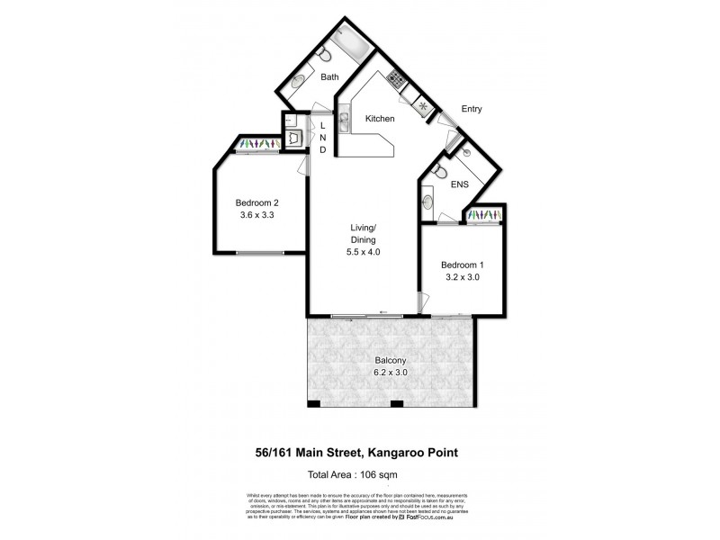 56/161 Main Street, Kangaroo Point QLD 4169 Floorplan