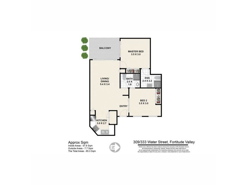 309/333 Water Street, Fortitude Valley QLD 4006 Floorplan