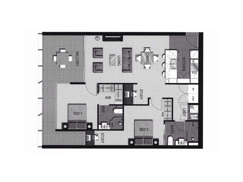 1709/30 Festival Place, Newstead QLD 4006 Floorplan