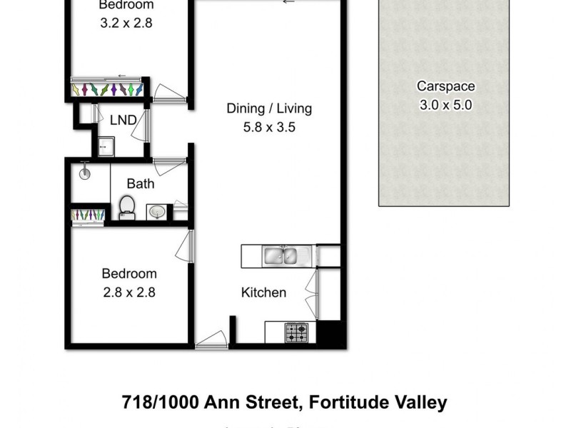 718/1000 Ann Street, Fortitude Valley QLD 4006 Floorplan