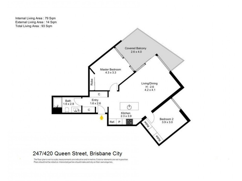 247/420 Queen Street, Brisbane City QLD 4000 Floorplan