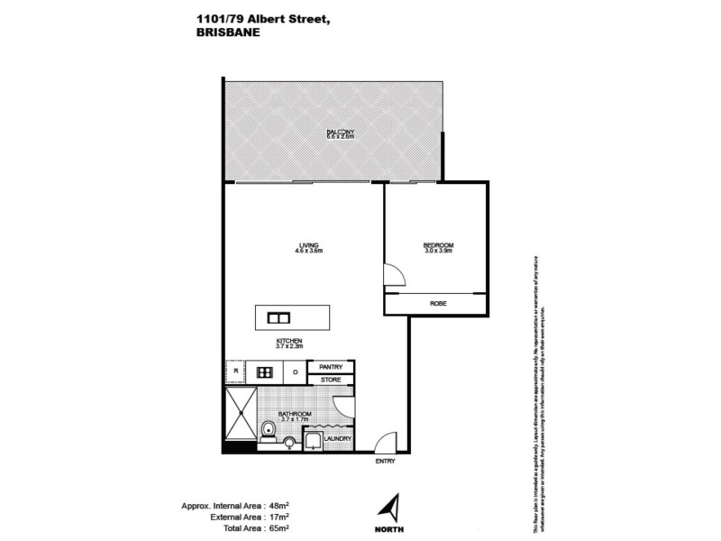 1101/79 Albert Street, Brisbane City QLD 4000 Floorplan