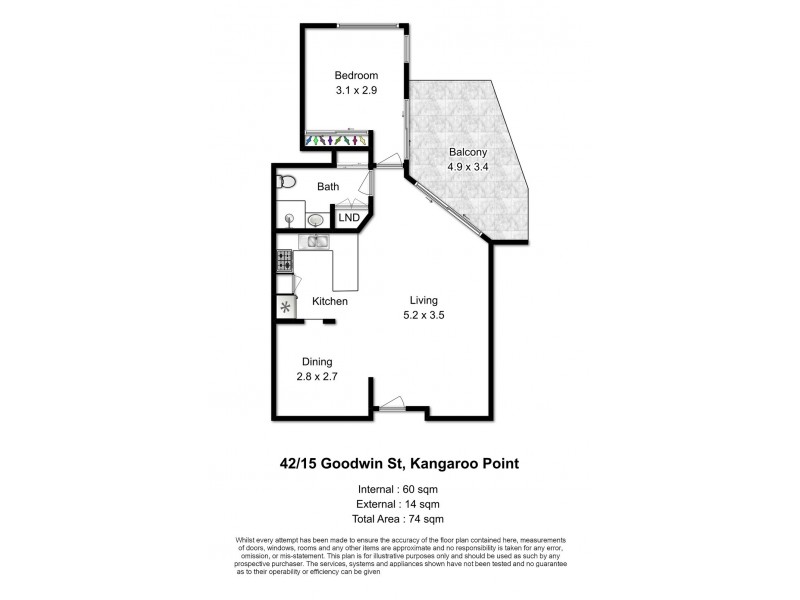 42/15 Goodwin Street, Kangaroo Point QLD 4169 Floorplan