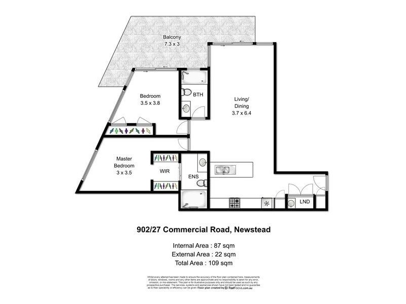 902/27 Commercial Road, Newstead QLD 4006 Floorplan
