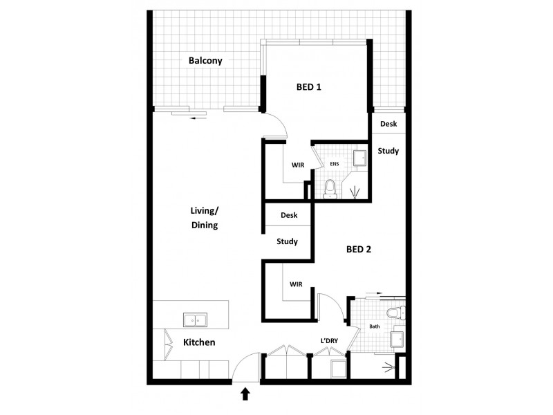 1302/30 Festival Place, Newstead QLD 4006 Floorplan