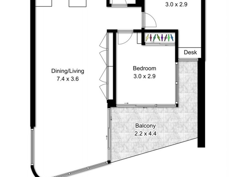 213/9 Christie Street, South Brisbane QLD 4101 Floorplan