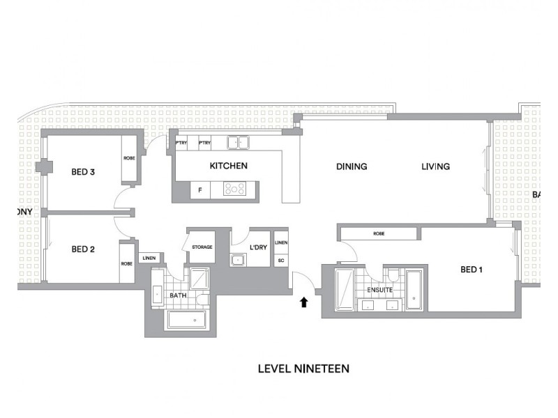1192/12 Longland Street, Newstead QLD 4006 Floorplan