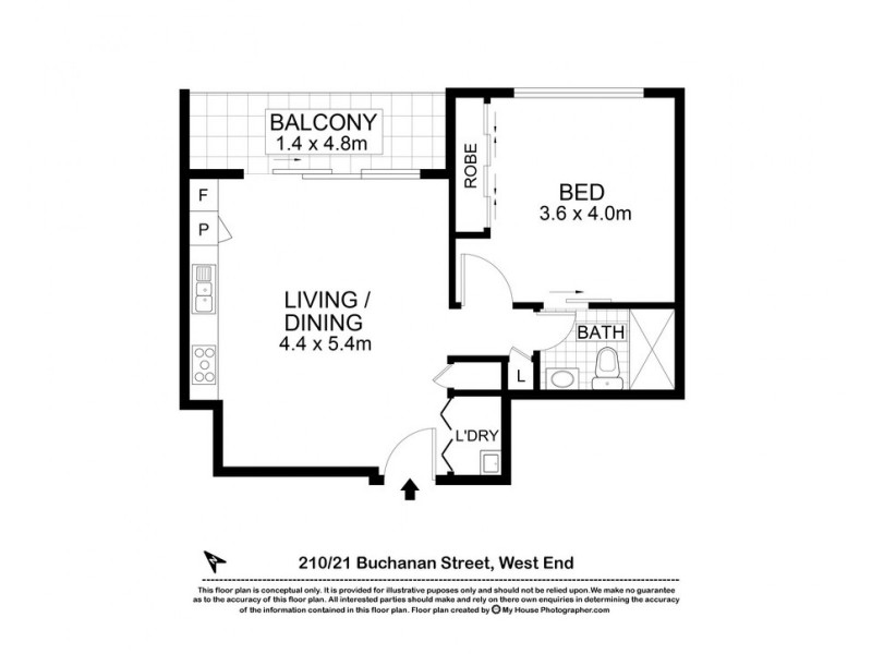 210/21 Buchanan Street, West End QLD 4101 Floorplan