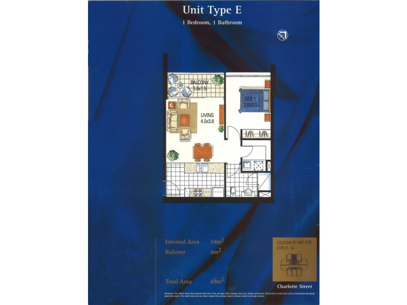 2505/128 Charlotte Street, Brisbane City QLD 4000 Floorplan