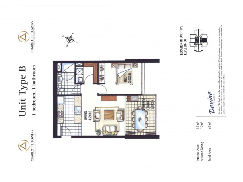 3410/128 Charlotte Street, Brisbane City QLD 4000 Floorplan