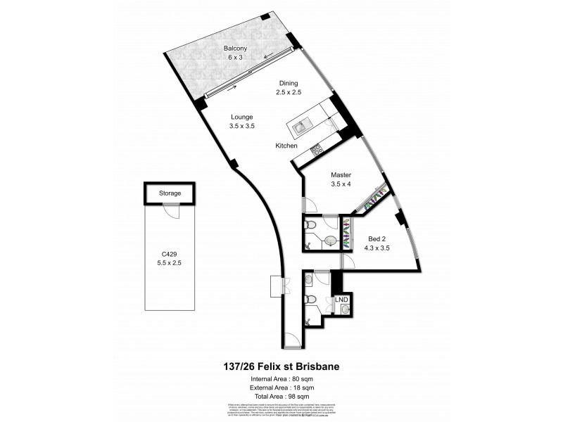 137/26 Felix Street, Brisbane City QLD 4000 Floorplan