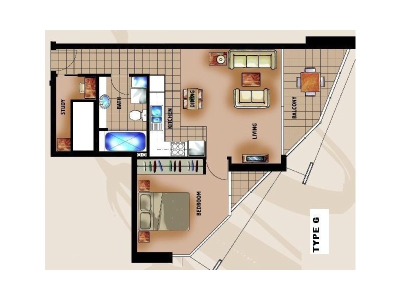 3405/70 Mary Street, Brisbane City QLD 4000 Floorplan