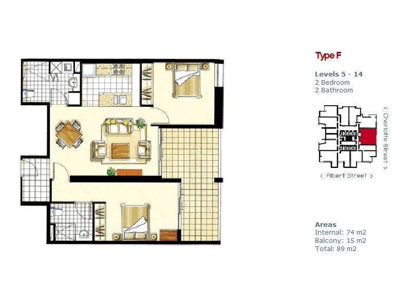 902/108 Albert Street, Brisbane City QLD 4000 Floorplan