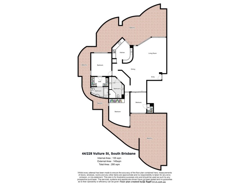 44/228 Vulture Street, South Brisbane QLD 4101 Floorplan