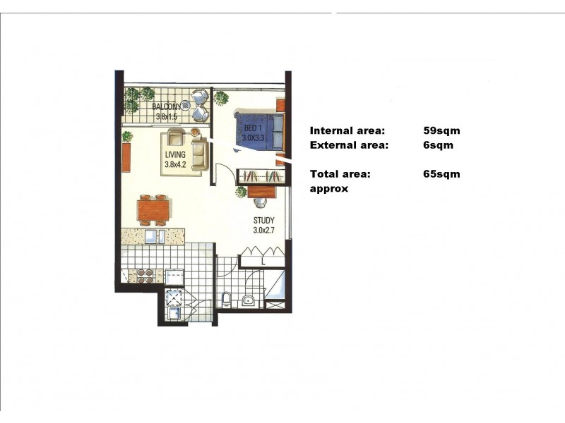 2504/128 Charlotte Street, Brisbane City QLD 4000 Floorplan