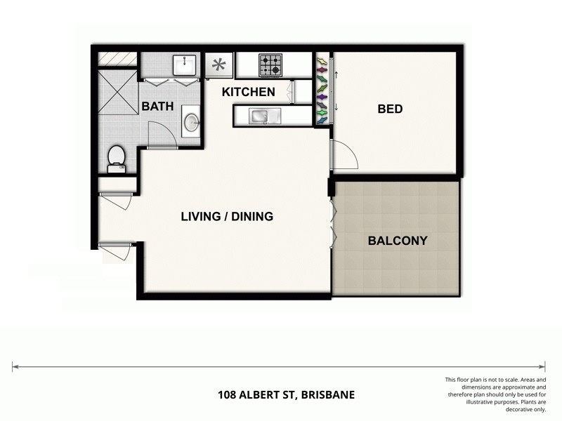 1910/108 Albert Street, Brisbane City QLD 4000 Floorplan