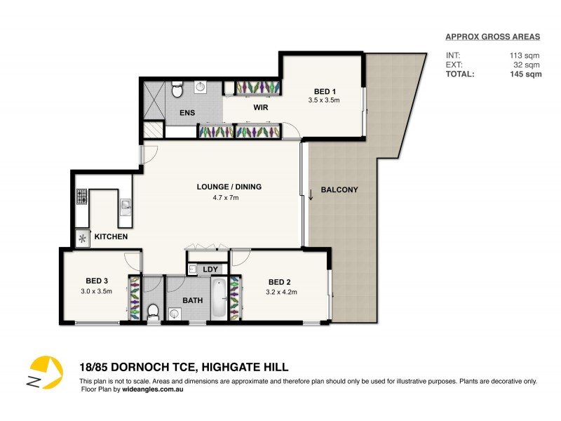 18/85 Dornoch Terrace, Highgate Hill QLD 4101 Floorplan