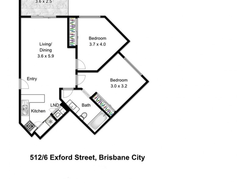 512/6 Exford Street, Brisbane City QLD 4000 Floorplan