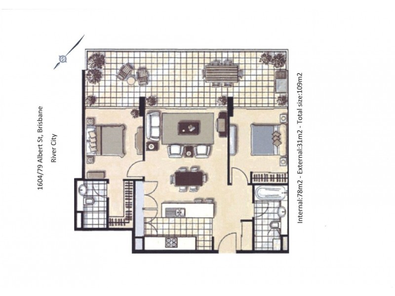 1604/79 Albert Street, Brisbane City QLD 4000 Floorplan