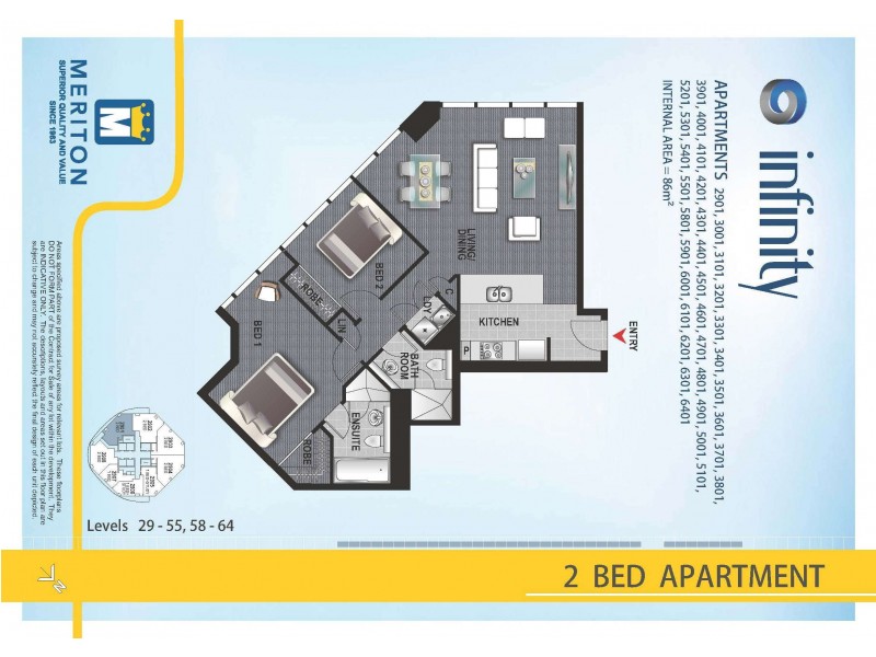 3701/43 Herschel Street, Brisbane City QLD 4000 Floorplan