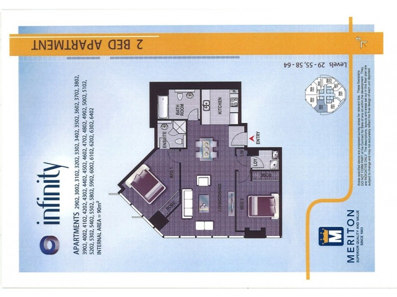 3702/43 Herschel Street, Brisbane City QLD 4000 Floorplan