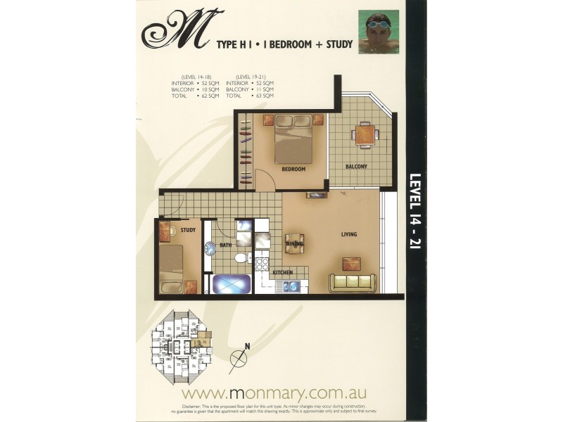 1405/70 MARY STREET, Brisbane City QLD 4000 Floorplan