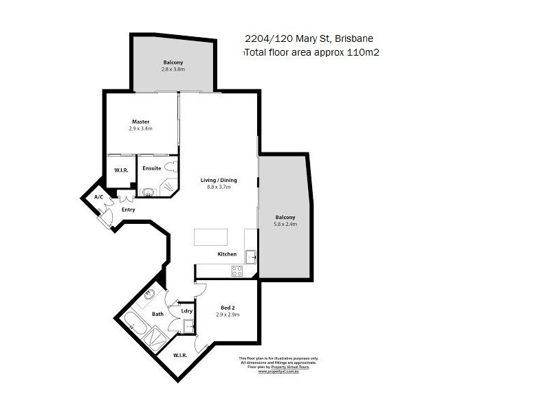 2204/120 Mary Street, Brisbane City QLD 4000 Floorplan