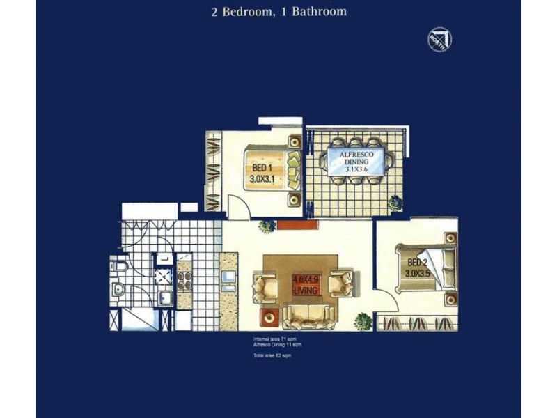 703/128 Charlotte Street, Brisbane City QLD 4000 Floorplan