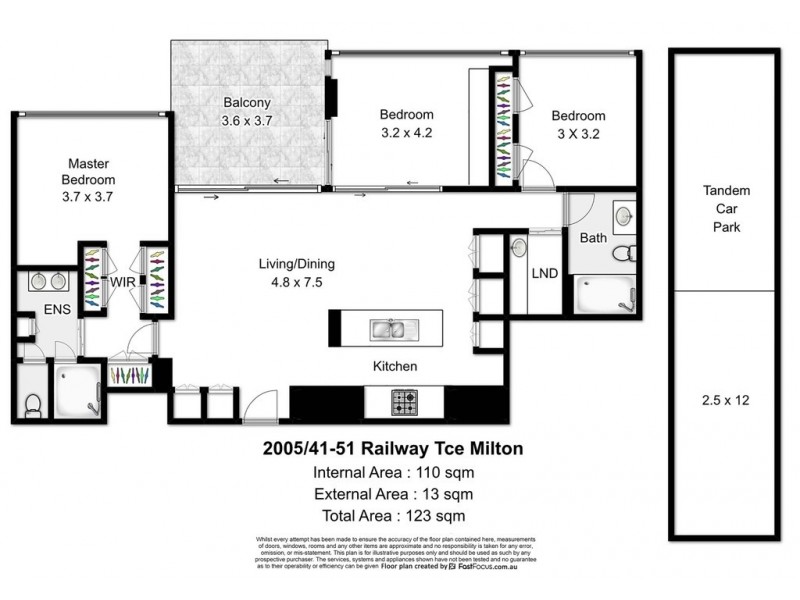 2005/41-55 Railway Terrace, Milton QLD 4064 Floorplan