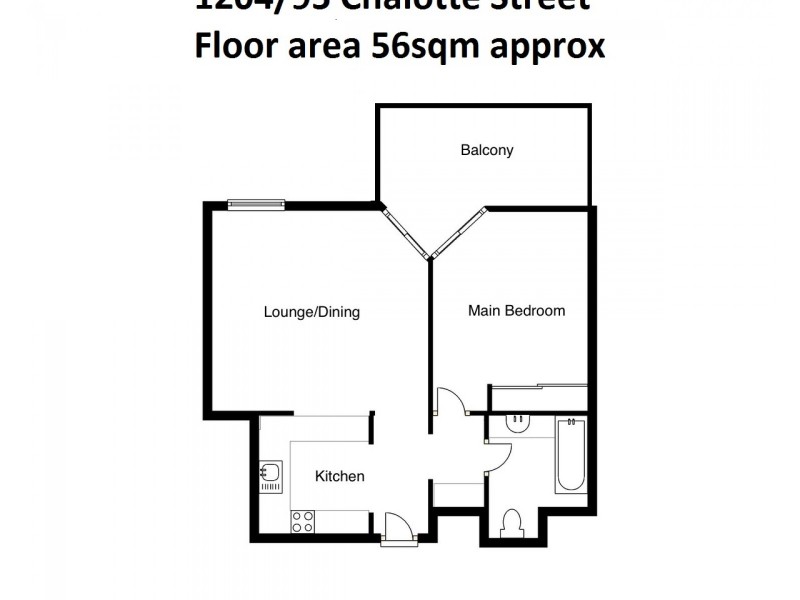 1204/95 Charlotte Street, Brisbane City QLD 4000 Floorplan