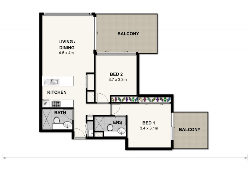 3203/79 Albert Street, Brisbane City QLD 4000 Floorplan