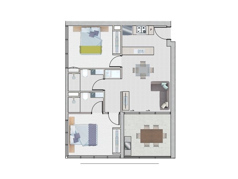 2057/36 Austin Street, Newstead QLD 4006 Floorplan