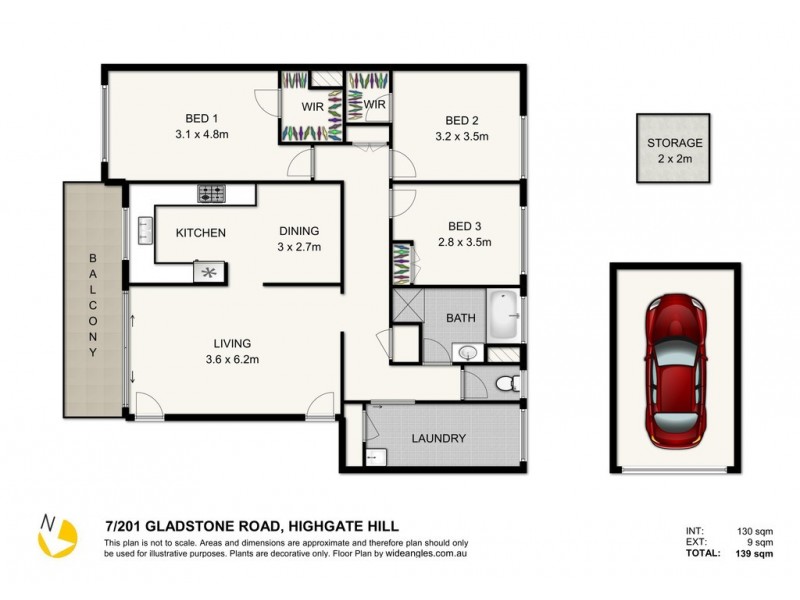 7/201 Gladstone Road, Highgate Hill QLD 4101 Floorplan