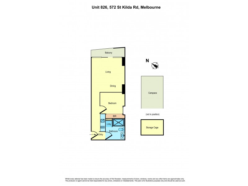 826/572 St Kilda Road, Melbourne VIC 3004 Floorplan