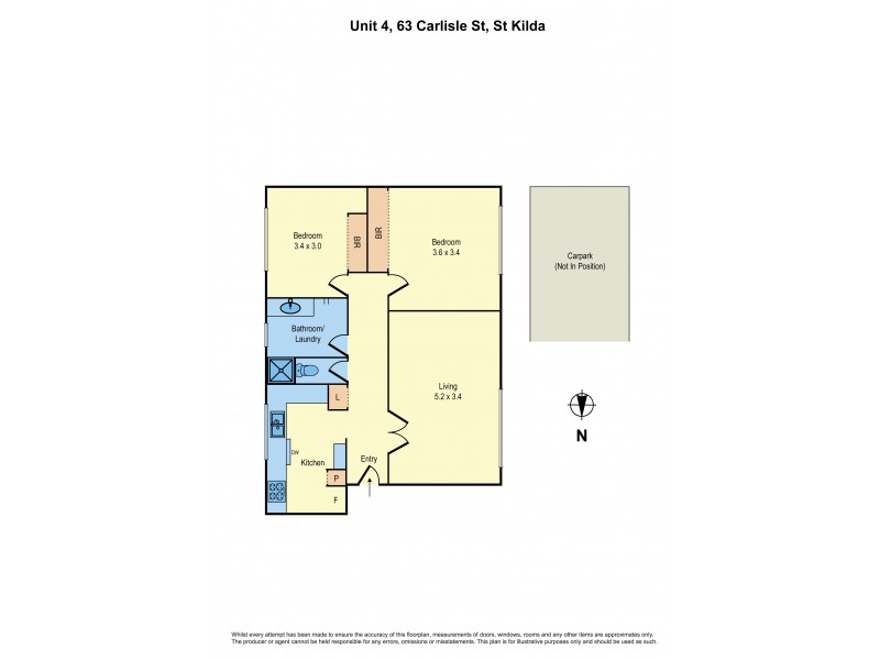 4/63 Carlisle Street, St Kilda VIC 3182 Floorplan