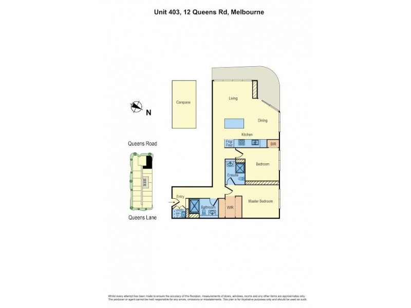 403/12 Queens Road, Melbourne VIC 3004 Floorplan