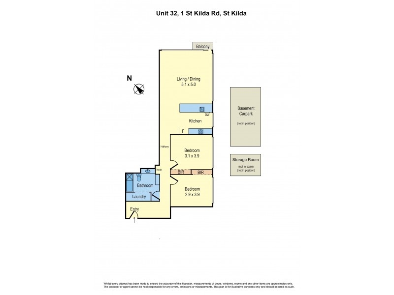 32/1 St Kilda Road, St Kilda VIC 3182 Floorplan