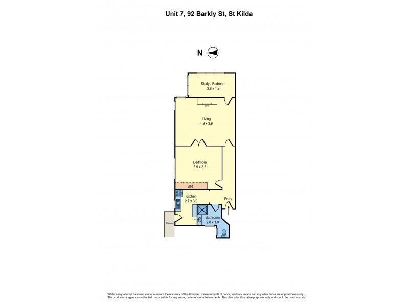 7/92 Barkly, St Kilda VIC 3182 Floorplan