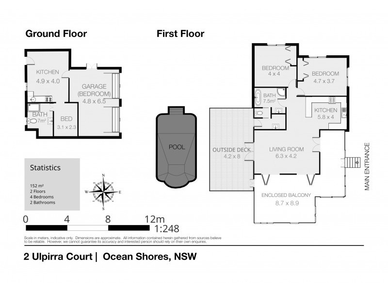 2 Ulpirra Court, Ocean Shores NSW 2483 Floorplan