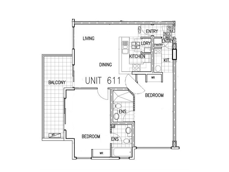Unit 611/532 – 544 Ruthven Street, Toowoomba City QLD 4350 Floorplan